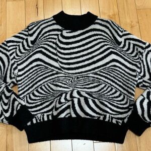 Cotton On Black and White Zebra Knit Sweater
